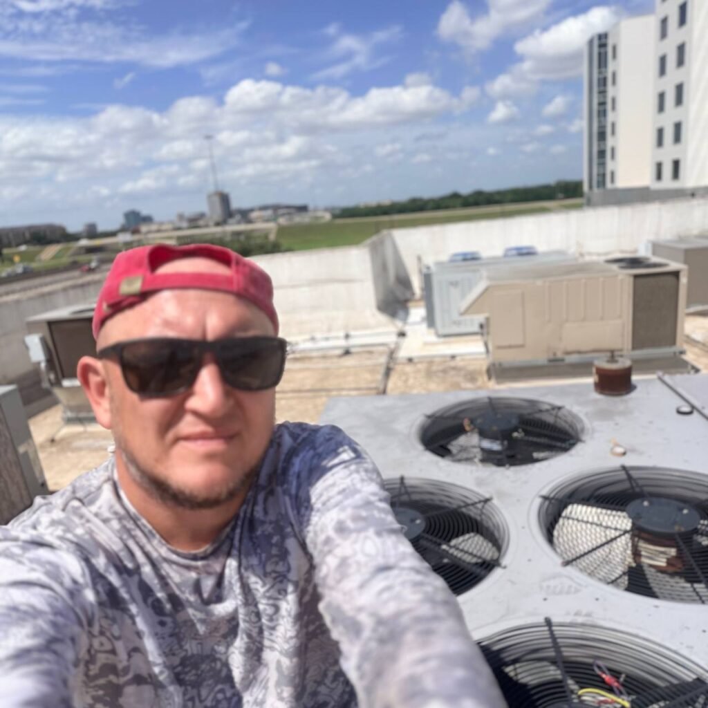 TechBridge Pacific HVAC technician diagnosing restaurant negative pressure and exhaust hood airflow issues in DFW